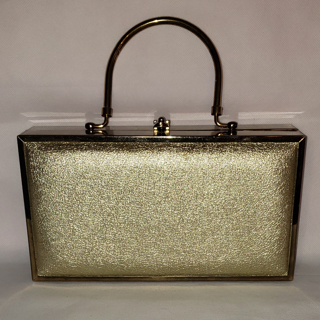 Vintage Lou Taylor Miami Shimmery Gold Handbag Purse